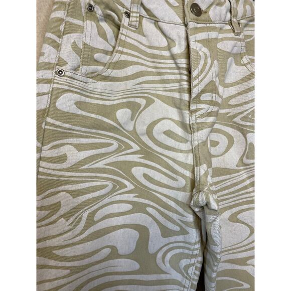 Tiger Mist Sergio Tan & White Swirl Print High Waist Boho Jeans XS - Picture 10 of 15